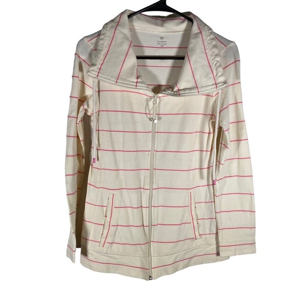 T by Talbots Women Jacket Size XS Long Sleeve Full Zip Stripped Casual Outdoor - Picture 1 of 8